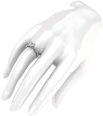 Solid 14k White Gold 4-Prong Petite Twisted Vine Simulated 1.0 CT Diamond Engagement Ring Promise Bridal Ring