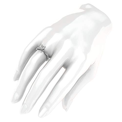 Sterling Silver 4-Prong Petite Twisted Vine 1.0 CT Genuine Moissanite Engagement Ring Promise Bridal Ring (11) by THELANDA - Image 4