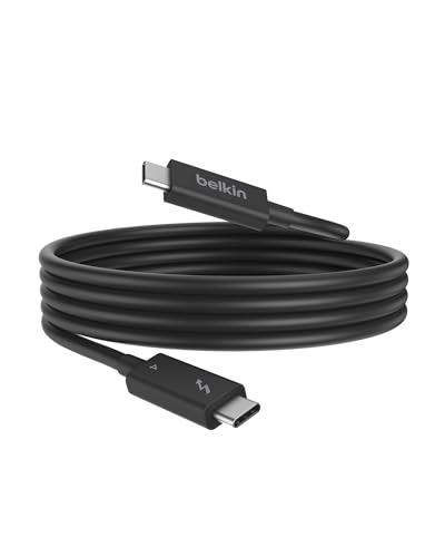 Belkin Thunderbolt 4 Cable (2M, 6.6ft Power Cable), USB-C to USB-C Cable w/ 100W Power Delivery, USB 4 Compliant, Compatible with Thunderbolt 3, MacBook Pro, eCPU, & More - Intel Thunderbolt Certified