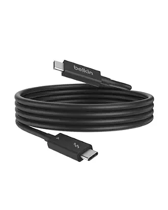 Belkin Thunderbolt 4 Cable (2M, 6.6ft Power Cable), USB-C to USB-C Cable w/ 100W Power Delivery, USB 4 Compliant, Compatible with Thunderbolt 3, MacBook Pro, eCPU, & More