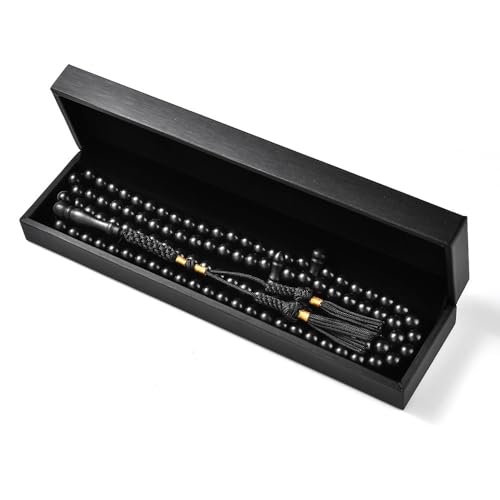 Tas B Tasbih Prayer Beads 99 Premium Ebony Blackwood (99 Beads - 08 mm) - Muslim Rosary - Masbaha - Tesbih - Zikr, Dhikr Subha - Chapelet - Tasbeeh - Islamic Gifts - Handmade Sibha - Eid Gifts, TBW08