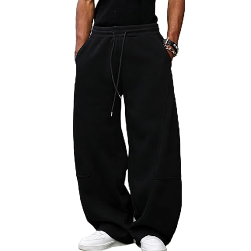 Image of Mens Baggy Sweatpants Casual Loose Elastic Waist Pants Streetwear Joggers with Pockets