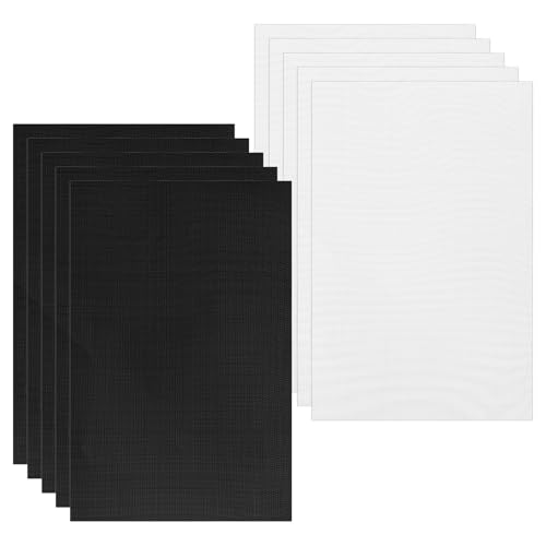 10pcs Fursuit Eye Mesh 0.5mm Therian Eye Mesh Sheet Waterproof Printable PVC Plastic Cosplay Mesh Blank Handicrafts Making Canvas Sheets for Cat Mask Fursuits Props Cosplay Craft Making Sculpt Decor