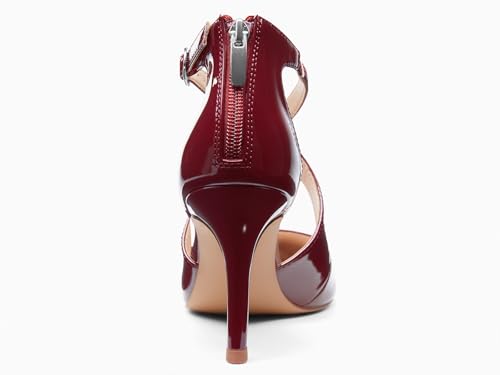 Image of Womens Pumps High Heels Pointed Toe Crossed Strap D'Orsay Zip up Stilettos Party Dress Shoes