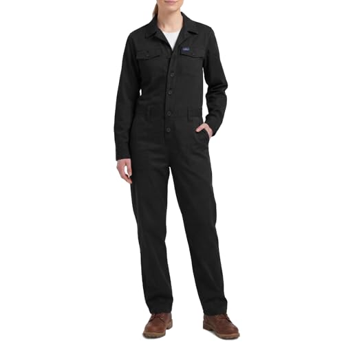 HISEA Womens Flex Long Sleeve Coveralls Women Relaxed Fit Work Casual Cotton Twill Coverall with Elastic Waist and Pocket