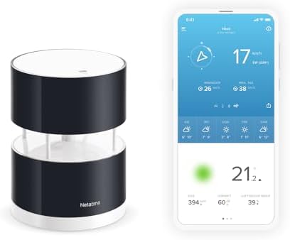 Netatmo Windmesser für Netatmo-Wetterstation, schwarz, NWA01-WW, 16 cm