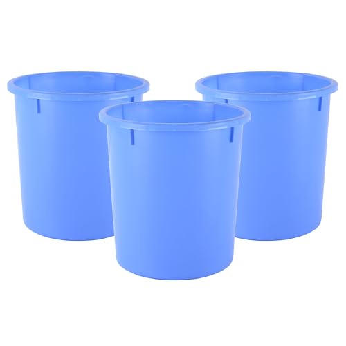 Image of Heart Home Pack of 3 Open-Top 5 Liters Dustbin for Bedroom, Bathroom & Kitchen | Durable & Portable Garbage Bin for Daily Household Use | Dustbin for Office /Small Spaces | Blue