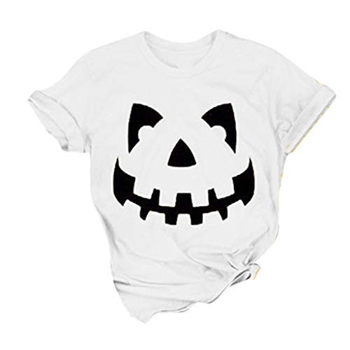 AODONG Christmas Shirt Long Sleeve Womens Plus Size Halloween Shirts Basic Witch Tshirt Graphic Tee Tops White