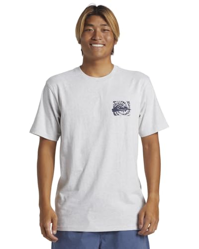 Quiksilver Hurricane Or Hippie Moe Erkek Gri Yuvarlak Yaka Tişört, M, AQYZT09540-SCVW