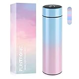 Flintronic 500ML Thermosflasche, Wasserflasche Vakuum Isolierbecher 304 Edelstahl, LCD-Touchscreen Temperaturanzeige, Gradient Smart Mug Trinkflasche, Ideal für Hitze und Kälte -Farbverlauf Grün