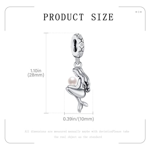 KEQ Beach Charms Shell and starfish Mermaid Dangle Charms for Bracelets Fit Pandora Ocean Bracelets-925 Sterling Silver Tropical Marine Life Charm Hawaii Vacation Summer Travel4