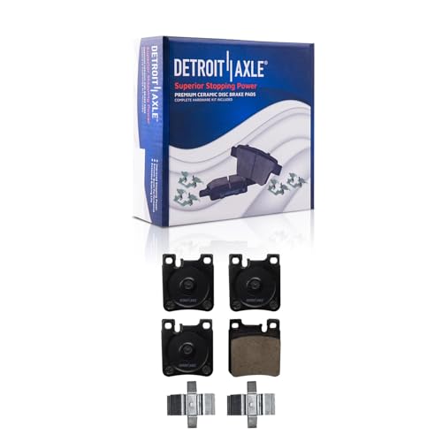 Image of Detroit Axle - Rear Drilled & Slotted Rotors + Ceramic Brake Pads + Brake | Cleaner And Fluid Replacement for Mercedes-Benz CLK320 CLK430 E300 E320 E420 C36 AMG E430-6pc Set