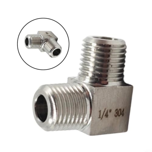 Codo de acero inoxidable de 90 grados rosca macho NPT de 1/2 a 1/4 5