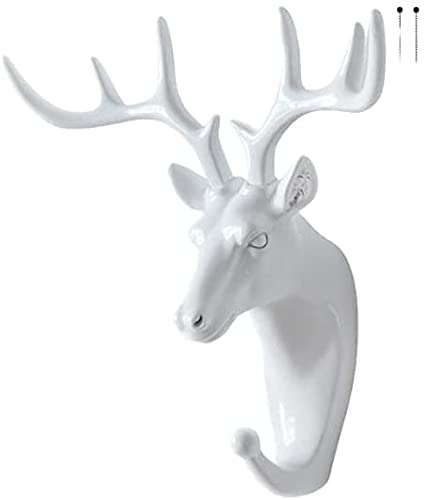 Porte-manteau mural animaux blanc support de suspension pour couloir