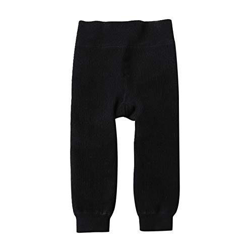 OutTop Toddler Girls Leggings Tights Stockings Winter Fleece Lined Soft Cotton Stretch Warmer Pants Clothes for Baby (Black, 6-12 Months)