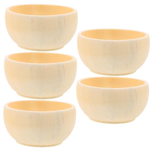 Didiseaon 5 pezzi Ciotole in Legno Grezzo Naturale per DIY Piccole Scodelle Non Verniciate per Pittura Disegno Progetti Creativi e Artigianato Decorazioni Fai da Te