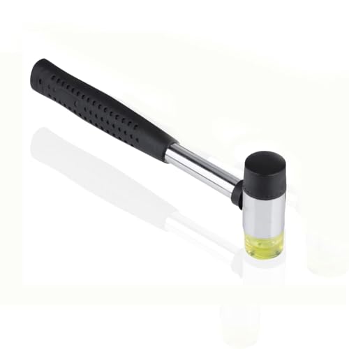 Febbya Martillo de Goma,Antivibración Martillo con 2 Cabezales Amovibles | Mazo Profesional Pequeño Nylon & Empuñadura Ergoconómica | para Carpintería, Trabajo en Cuero & Bricolaje