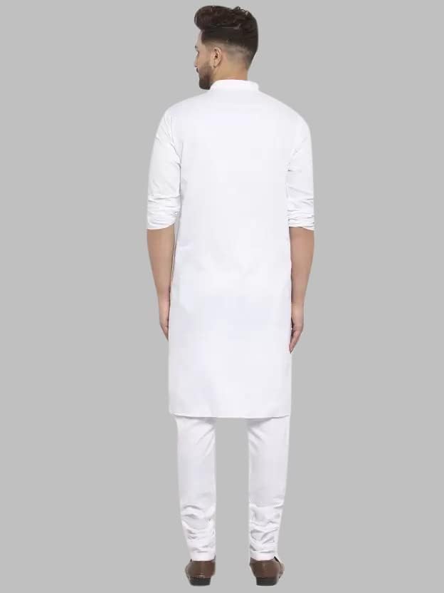Image of Luxrio Kurta for Men Cotton Blend Long Solid Straight Fit