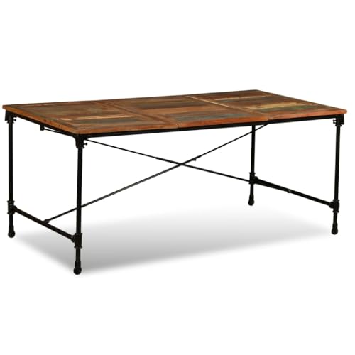 vidaXL Table de Salle à Manger Bois de récupération Massif 180 cm
