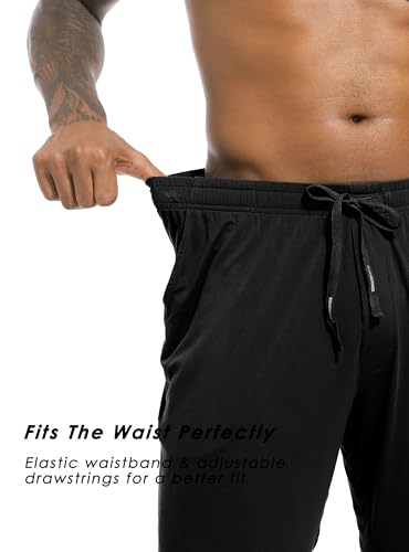 Image of SlumberMee Mens Cooling Pajamas Set Soft Bamboo-like Viscose Short Sleeve Sleepwear 2 Piece Lounge Set for Hot Sleepers