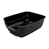 Caixa de areia para Gatos Preto Caixona Extra Grande 62x50 Bandeja Sanitário Higiênico Banheiro Desmontável Facil Limpeza Confortável