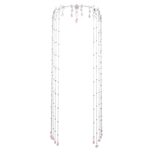 Chaîne de tête mariage et coiffure de mariée bohème avec pendentif goutte