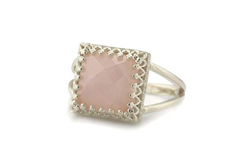 Jolie Pierre Rose Quartz Sertie sur Argent Sterling