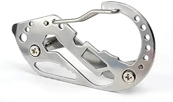 EDC Key Organizer Wallet Portable Keys Holder with Anti-Loss Carabiner Clip for Car/House Keys Stainless Steel Keychain Tool