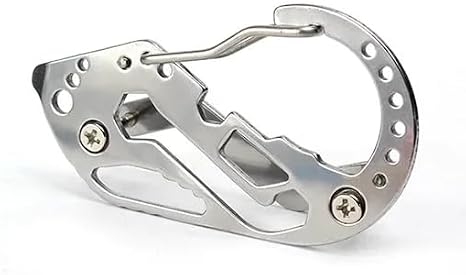 EDC Key Organizer Wallet Portable Keys Holder with Anti-Loss Carabiner Clip for Car/House Keys Stainless Steel Keychain Tool