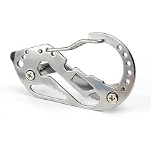 EDC Key Organizer Wallet Portable Keys Holder with Anti-Loss Carabiner Clip for Car/House Keys Stainless Steel Keychain Tool