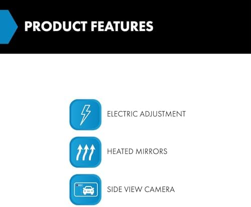 TRQ Passenger Side View Mirror Assembly Power Heated Camera Smooth Paint to Match Black Compatible with 2014-2017 Honda Odyssey EX & EX-L - 1