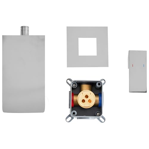 Rubinetto Miscelatore Per Lavabo A Parete In Ottone Argentato Monocomando - 7