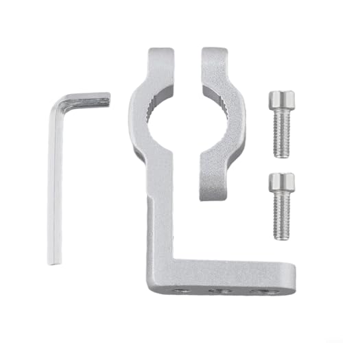 Motorcycle Rear View Mirror Bracket Mount for 22mm Handlebar with M10/M8/M6 Threaded Holes CNC Aluminum Alloy Clamp Holder in Black,(Silver)