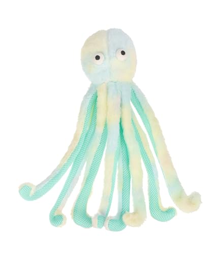 Dehner Lieblinge Hundespielzeug Baby Octopus, Plüschtier Spielzeug für Welpen/ausgewachsene Hunde, inkl. Quitscher/Raschelpapier, ca. 15 x 9 cm, Polyester, blau/türkis/grün
