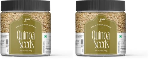 Image of Jivo Premium Quinoa Gluten Free | Gluten-Free | Saponin Free | High Protein & Fiber | Healthy Breakfast, Diet Food for Weight Management | 100% Wholegrain Cereal | Quinoa Jar 800g (Pack of 2)