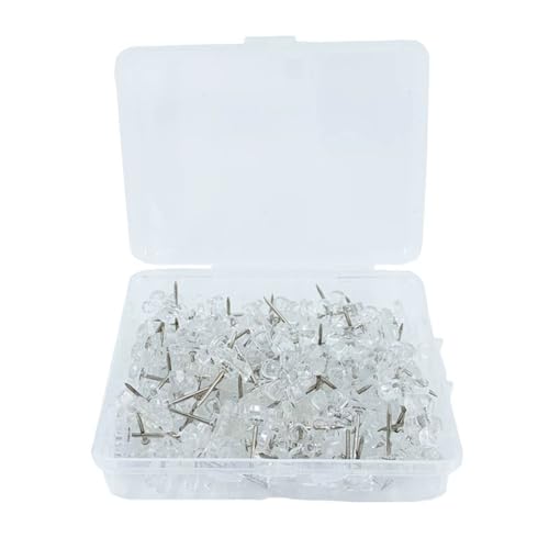 100 chinchetas transparentes de corcho para tablón de anuncios de flores, para tablón de anuncios de oficina, notas de fotos