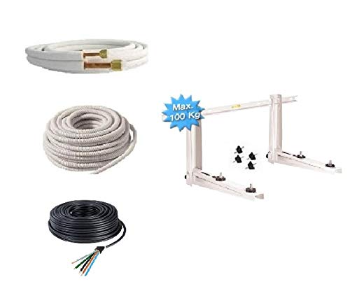 Pack raccordement climatiseur 3 mètres 1/4 3/8 + support mural qualité professionnelle