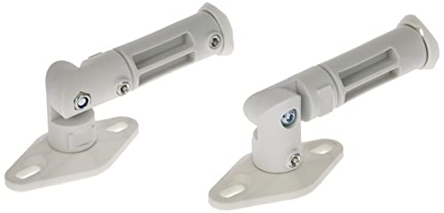 Monoprice Adjustable 10 Lb. Capacity Speaker Wall Mount Brackets (Pair), White #TOP1