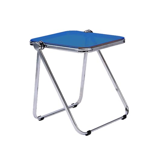 XDLEDMKIZ Mesa Auxiliar Plegable de acrílico con Marco de Metal para Sala de Estar, Dormitorio y balcón, mesita de Noche pequeña, decoración del hogar, Escritorio pequeño