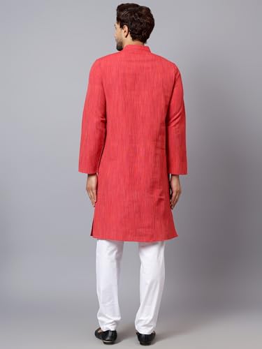 Image of LATEST CHIKAN Men's Cotton Long Kurta Full Sleeves - Casual Ethnic Wear
