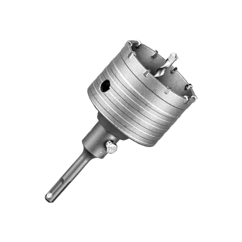 SALI Fresa a Tazza per Calcestruzzo Corona di Perforazione 80 mm SDS Plus M22 Filettatura Corona Carotatrice Punta per Asta 110mm Punta per Sega a Muro Set di Frese a Tazza per Muratura Pietre