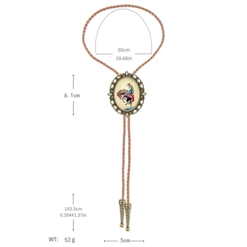 Image of Jeilwiy Bolo Tie for Men Western Cowboy Gothic Bolo Tie Necklace Halloween