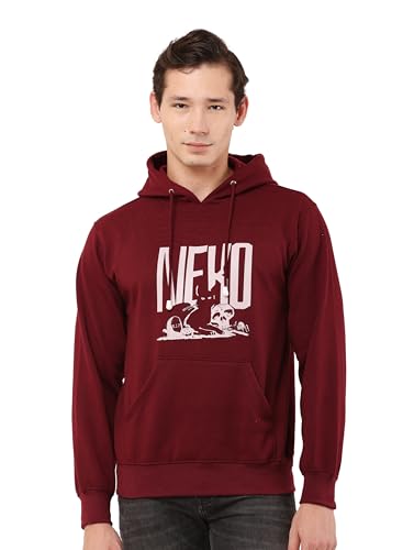 Image of GWADI'S Men's Printed Long Sleeves Fleece Hooded Neck Winter Wear Hoodie with Front Kangaroo Pocket