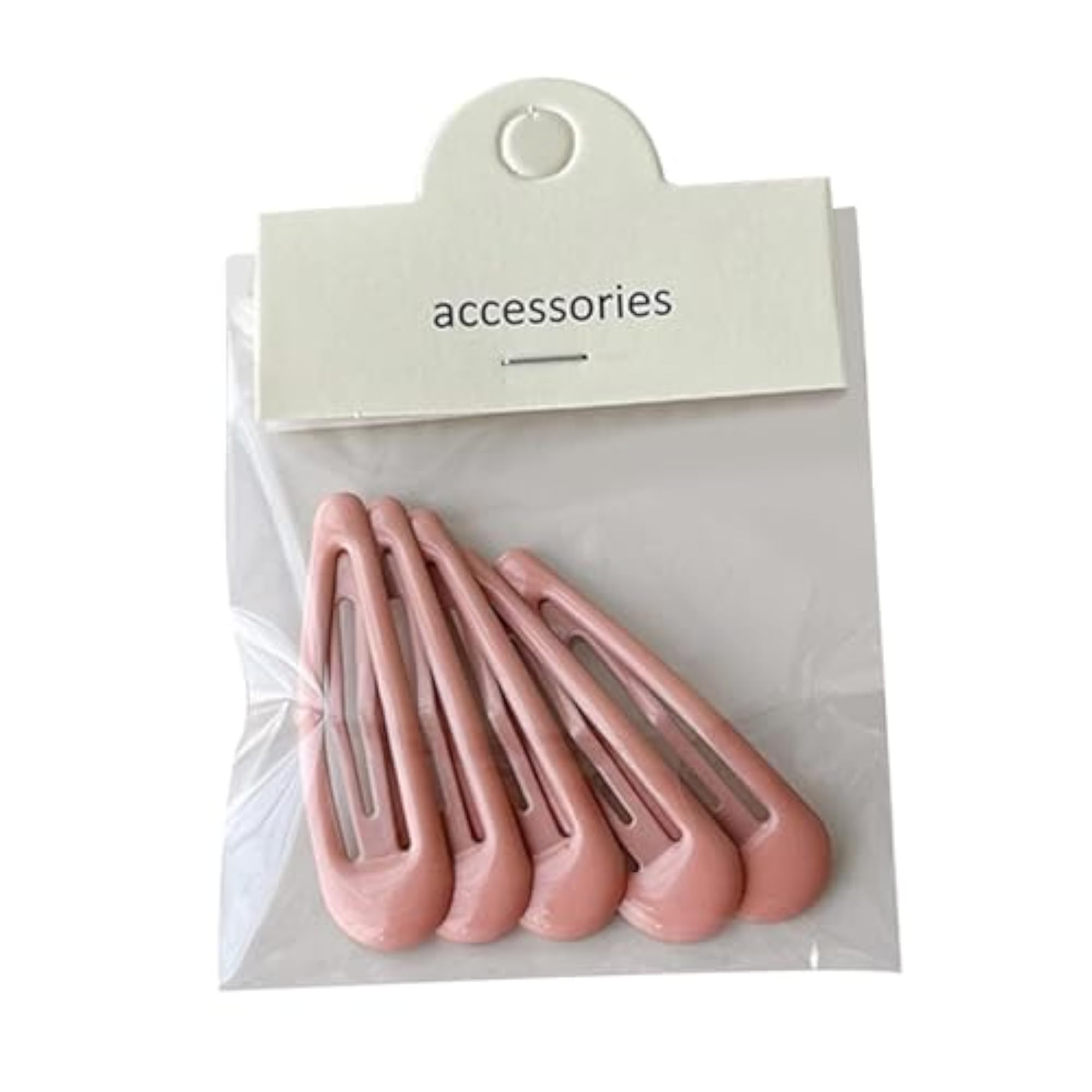 Simple Pink Snap Hair Clips Set for Girls
