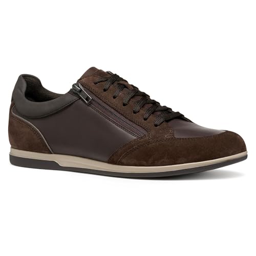 Geox U Renan Basket Homme en cuir marron confortable au quotidien