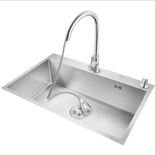 Évier de cuisine simple bac en acier inoxydable pour poste de travail et camping