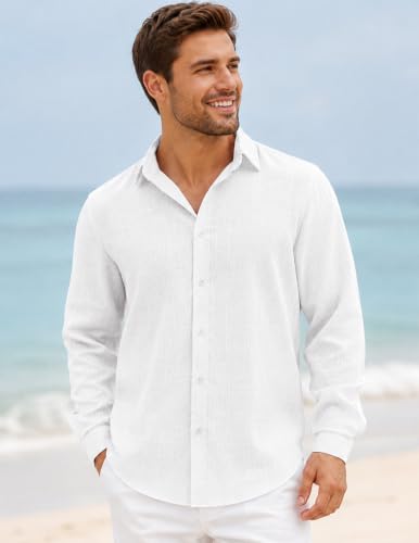 Men's Untucked Linen Long Sleeve Shirt for Church and Business Travel - image 2