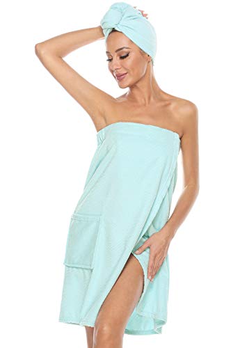 Orrpally Women Shower Wrap Robe Bath Wrap Towel Spa Body Wrap Adjustable Closure Bathrobe