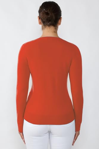 Image of JENNIE LIU Women's 100% Pure Cashmere Long Sleeve Pullover V Neck Sweater