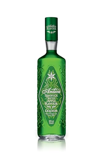 Antica Sambuca, Apple Flavoured Sambuca Liqueur, 70cl, 38% ABV, Blend of Star Anise Distillate, Essential Oils, and Pure White Sugar, Best Served Cold, Ideal Neat, on Ice, or Cocktails, Gift Idea